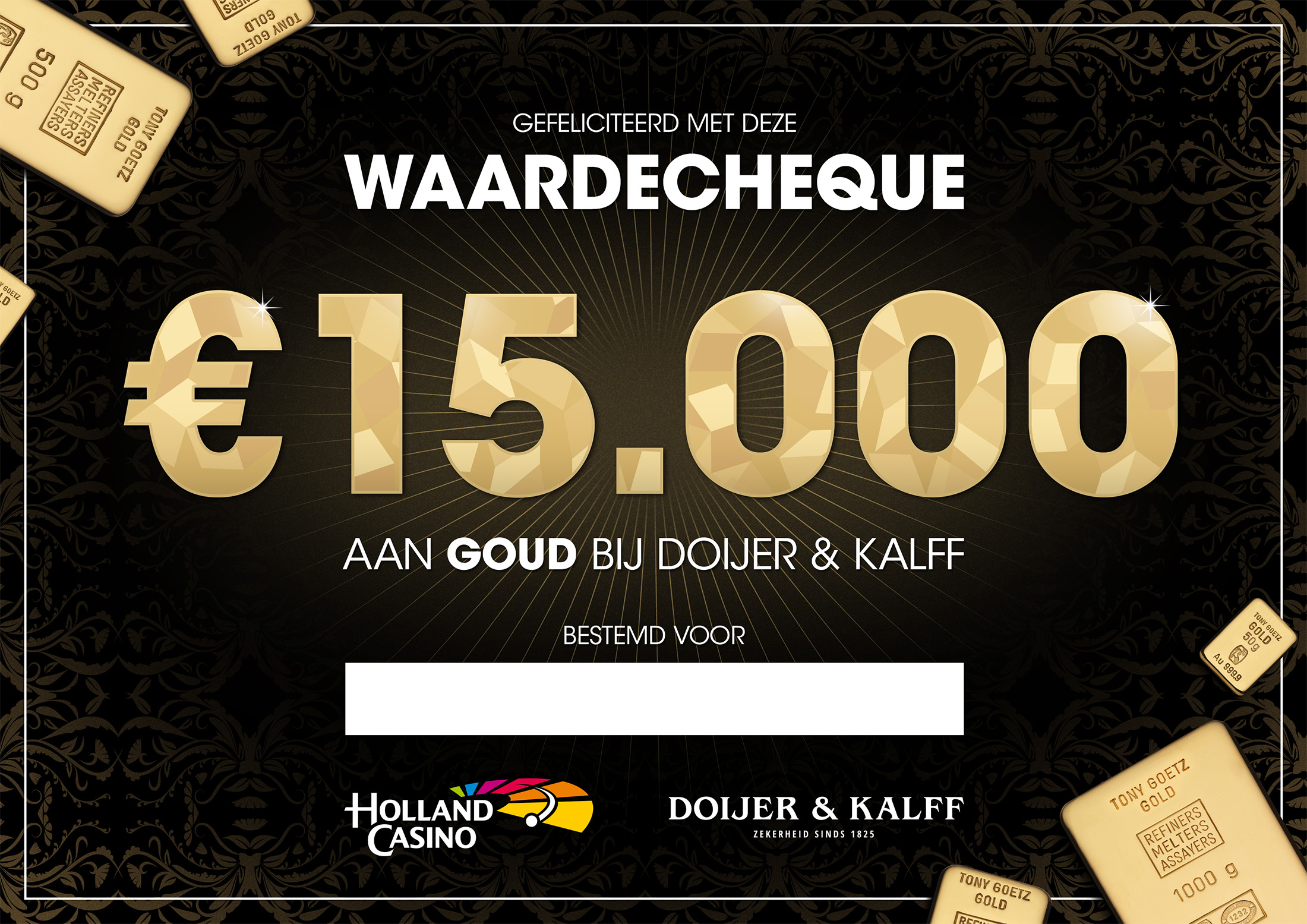 grafisch ontwerp, waardecheque, holland casino, doijer & kalff