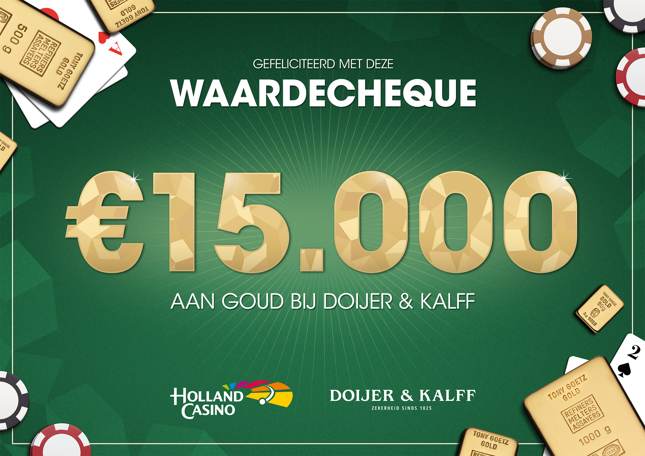 grafisch ontwerp, waardecheque, holland casino, doijer & kalff